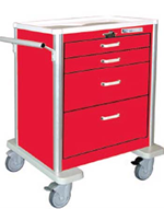 Deluxe 4 drawer lightweight aluminum Crash Cart